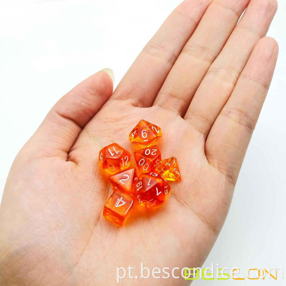Gem Orange Polyhedral Rpg Mini Dice 3